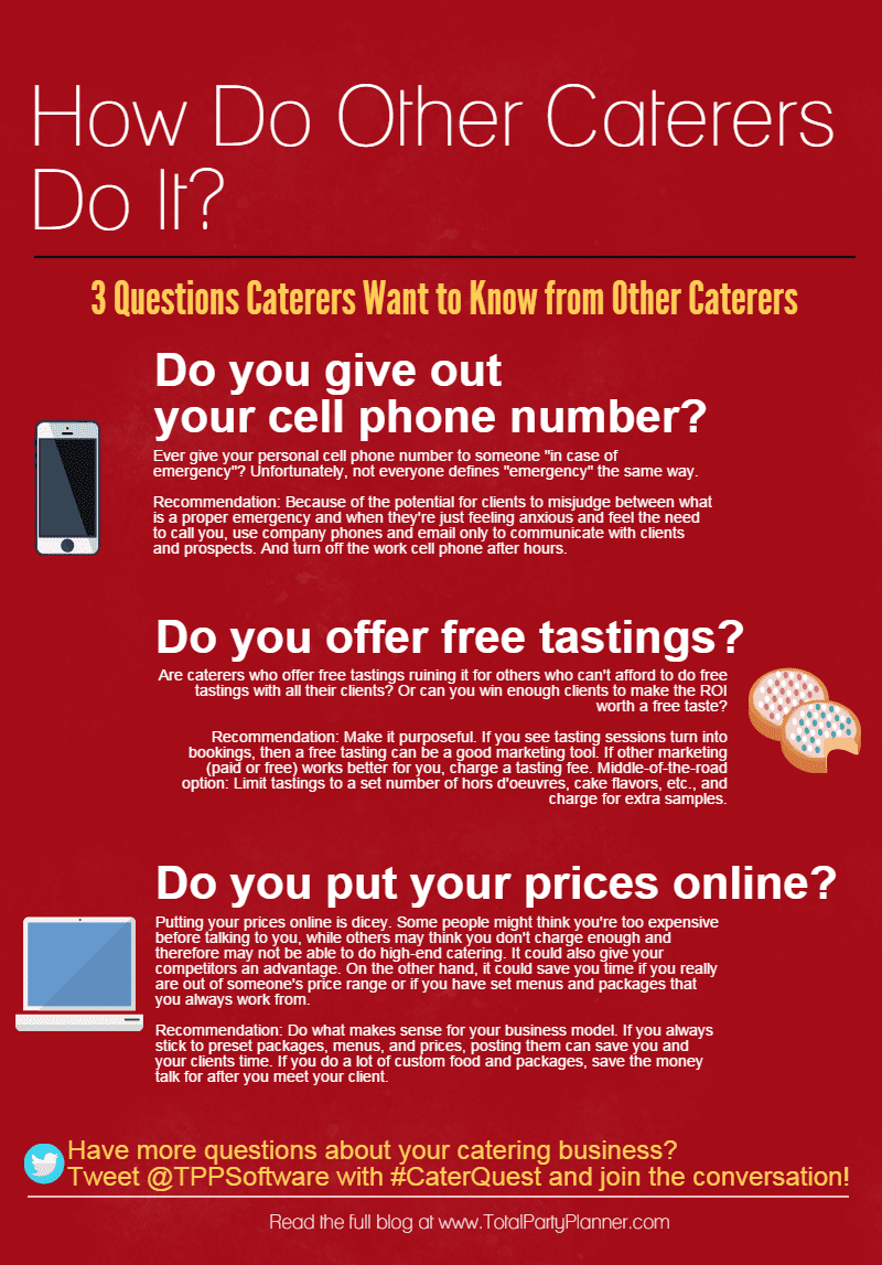 How do other caterers do it? Infographic of info from blog
