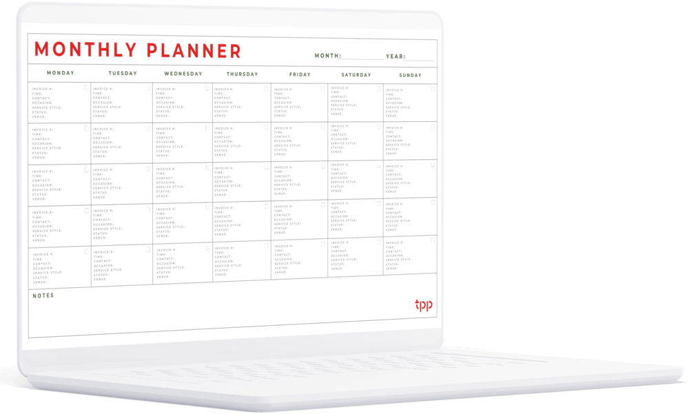 Catering Calendar Template for Caterers