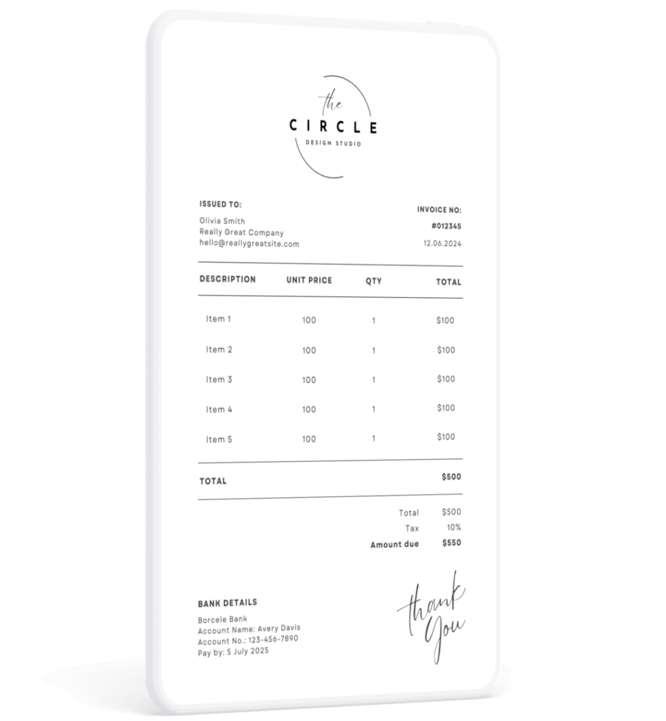 Catering Invoice Template for Caterers