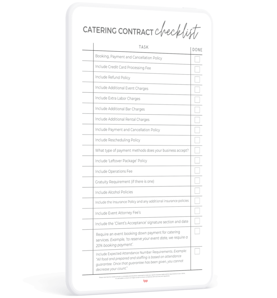 Catering Contract