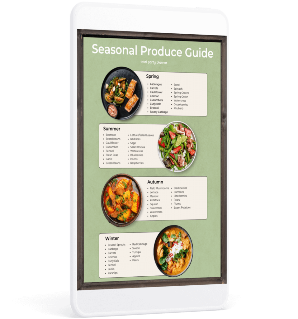 Seasonal Ingredient Cheat Sheet for Catering