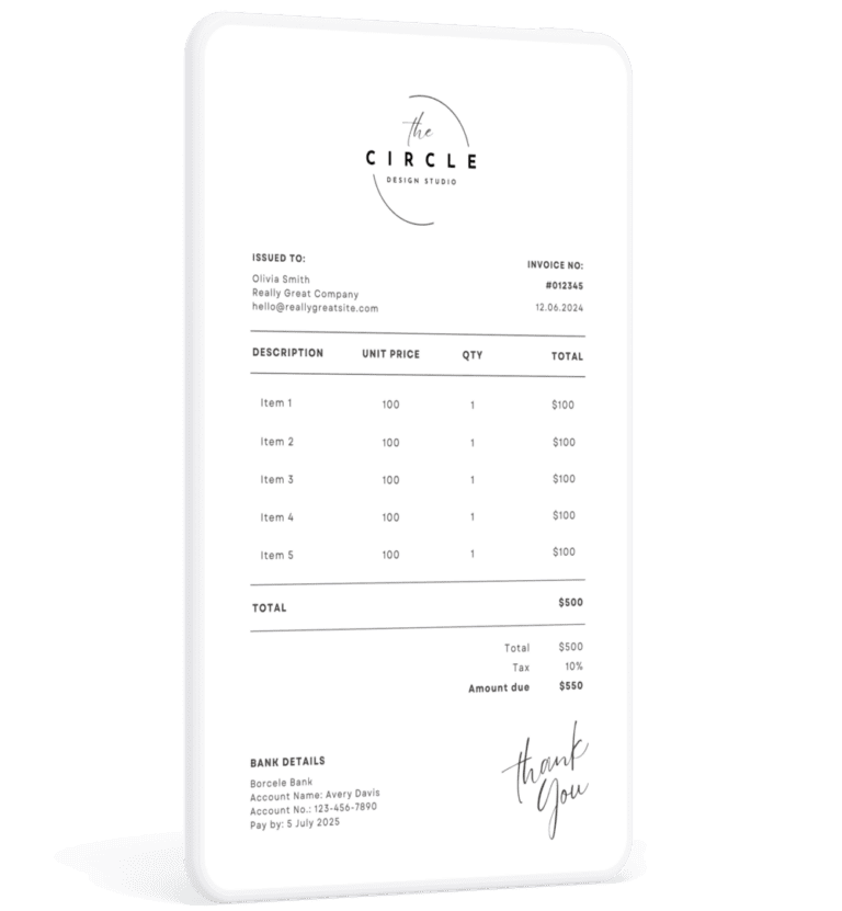 Catering Invoice Template for Caterers