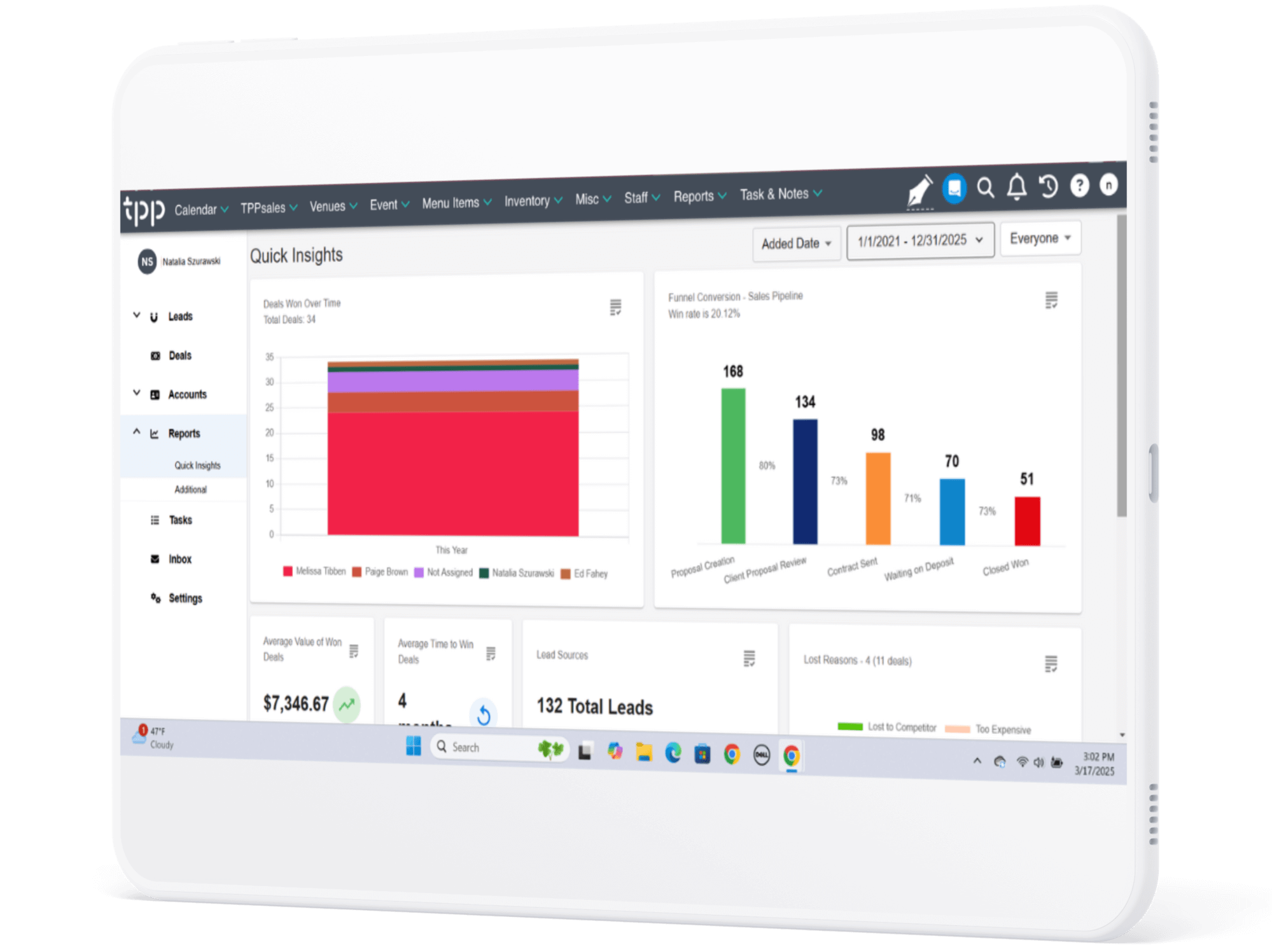 Web-Based Catering Management Software features